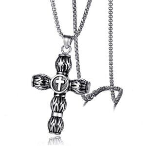 ❤️Spot Trendy Casting Cylindrical Cross Pendant necklace women/men N90201P190